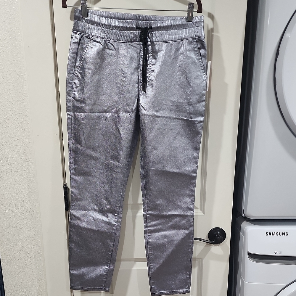 Juicy Couture Silver Shimmer Pants Womens Size 10 NWT